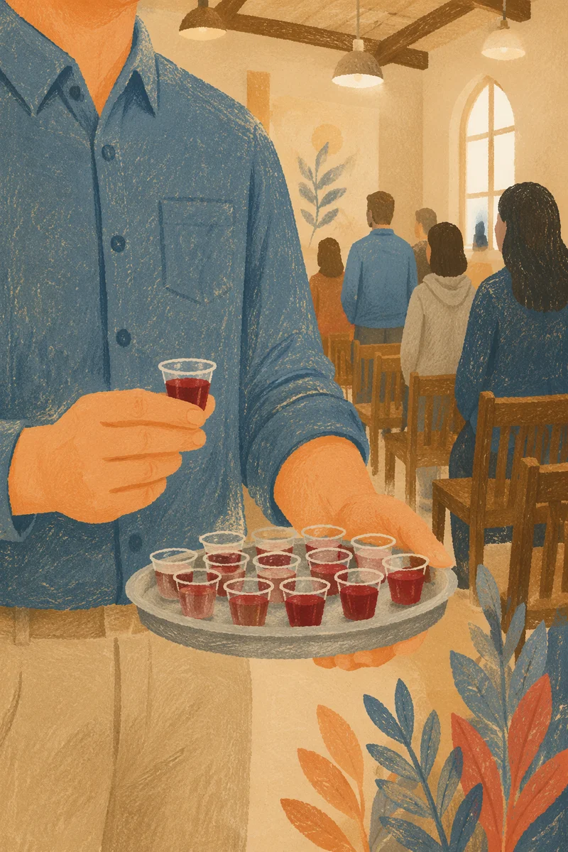 Individual Communion Glasses in Church Fellowship