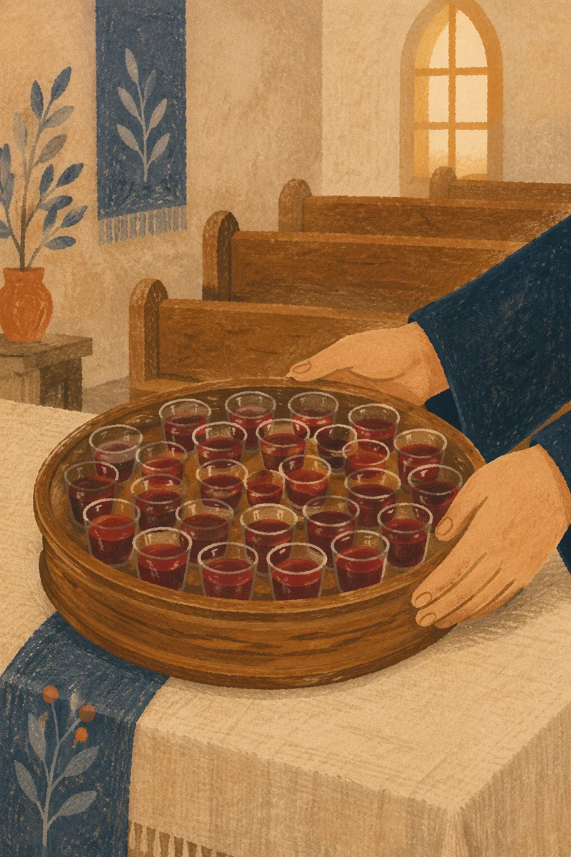Communion Tray with Individual Glass Cups