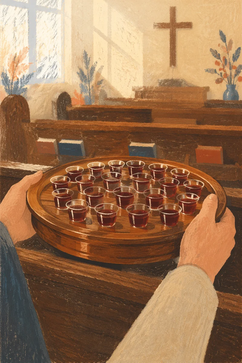 Communion Tray with Individual Glass Cups