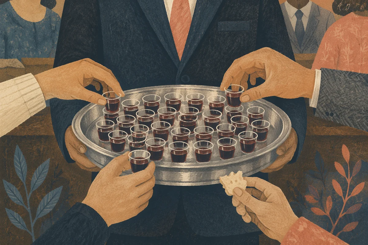 Communion Tray with Individual Grape Juice Cups