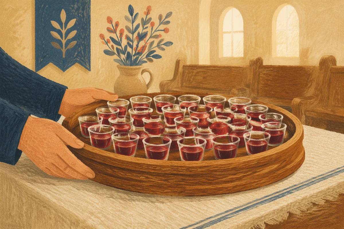 Communion Tray with Individual Glass Cups