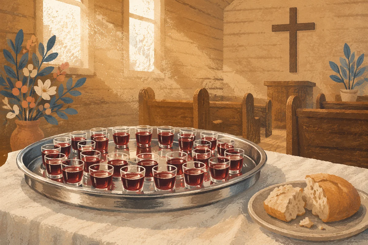 Individual Communion Cups in Morning Chapel Light