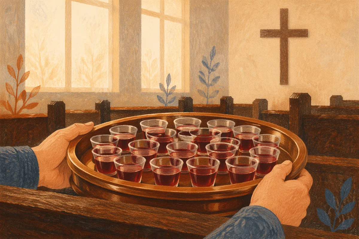 Communion Tray with Individual Glass Cups