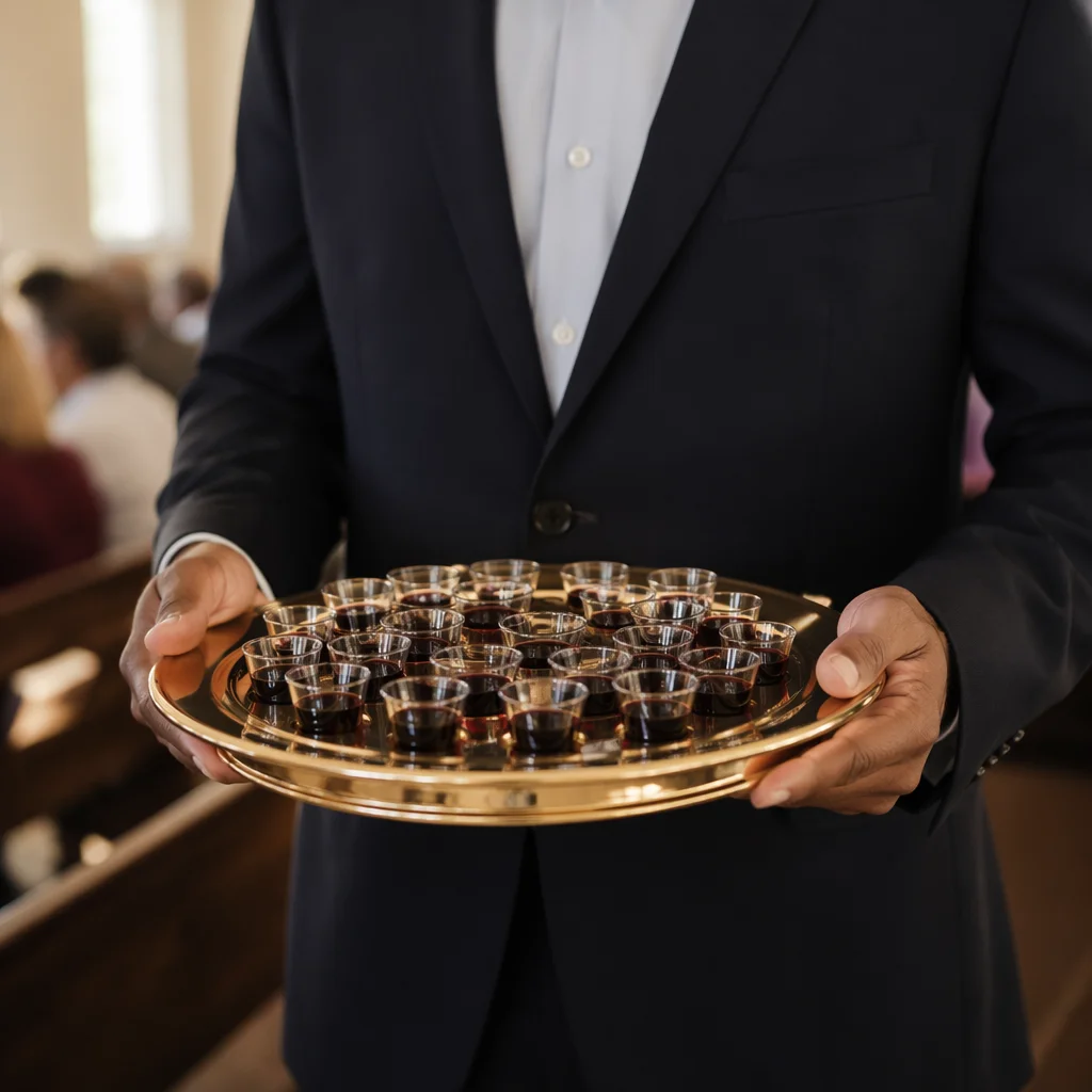 Church Communion Tray with Individual Cups