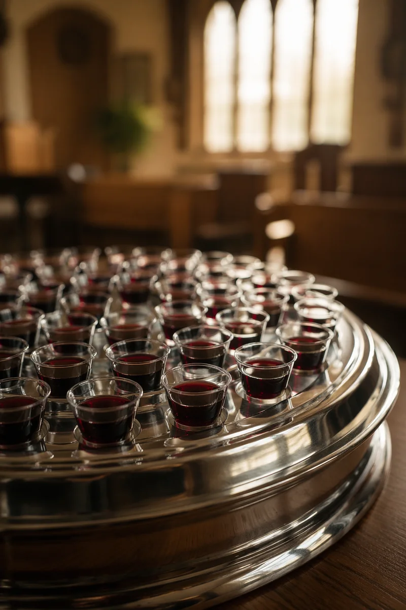 Communion Tray with Individual Glass Cups