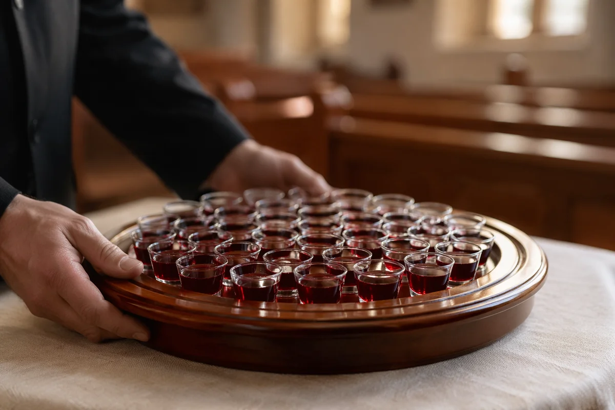 Communion Tray with Individual Glass Cups