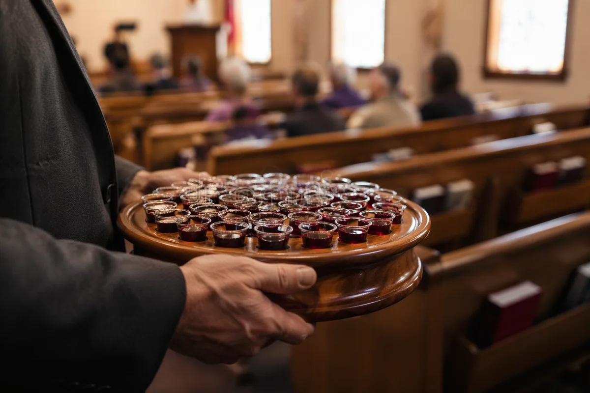 Communion Tray with Individual Glass Cups