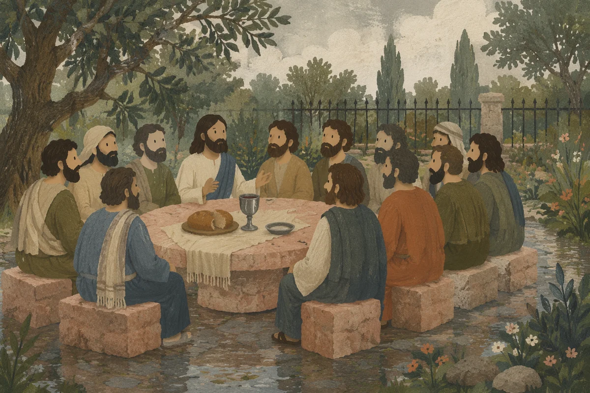 Outdoor Communion Table in Garden Courtyard