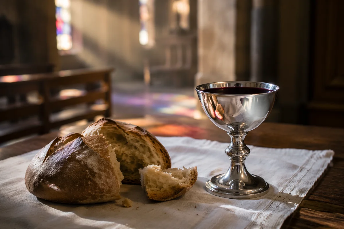 Bread and Chalice on Communion Table