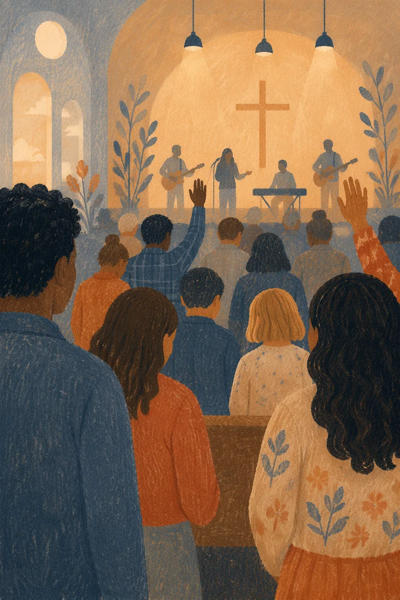 Quiet Congregation in Deep Worship