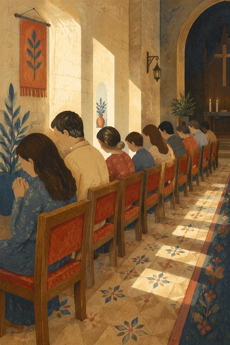 Quiet Congregation in Deep Worship Chapel