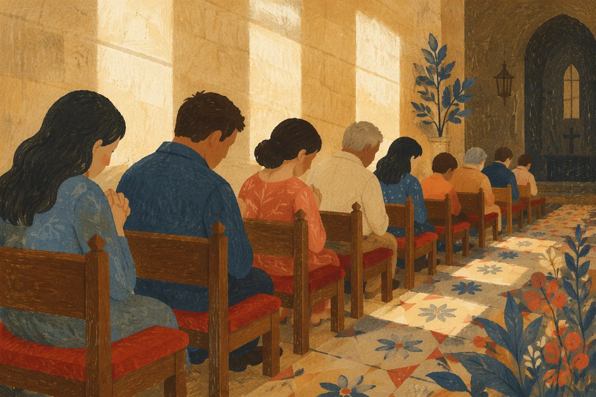 Quiet Congregation in Deep Chapel Worship