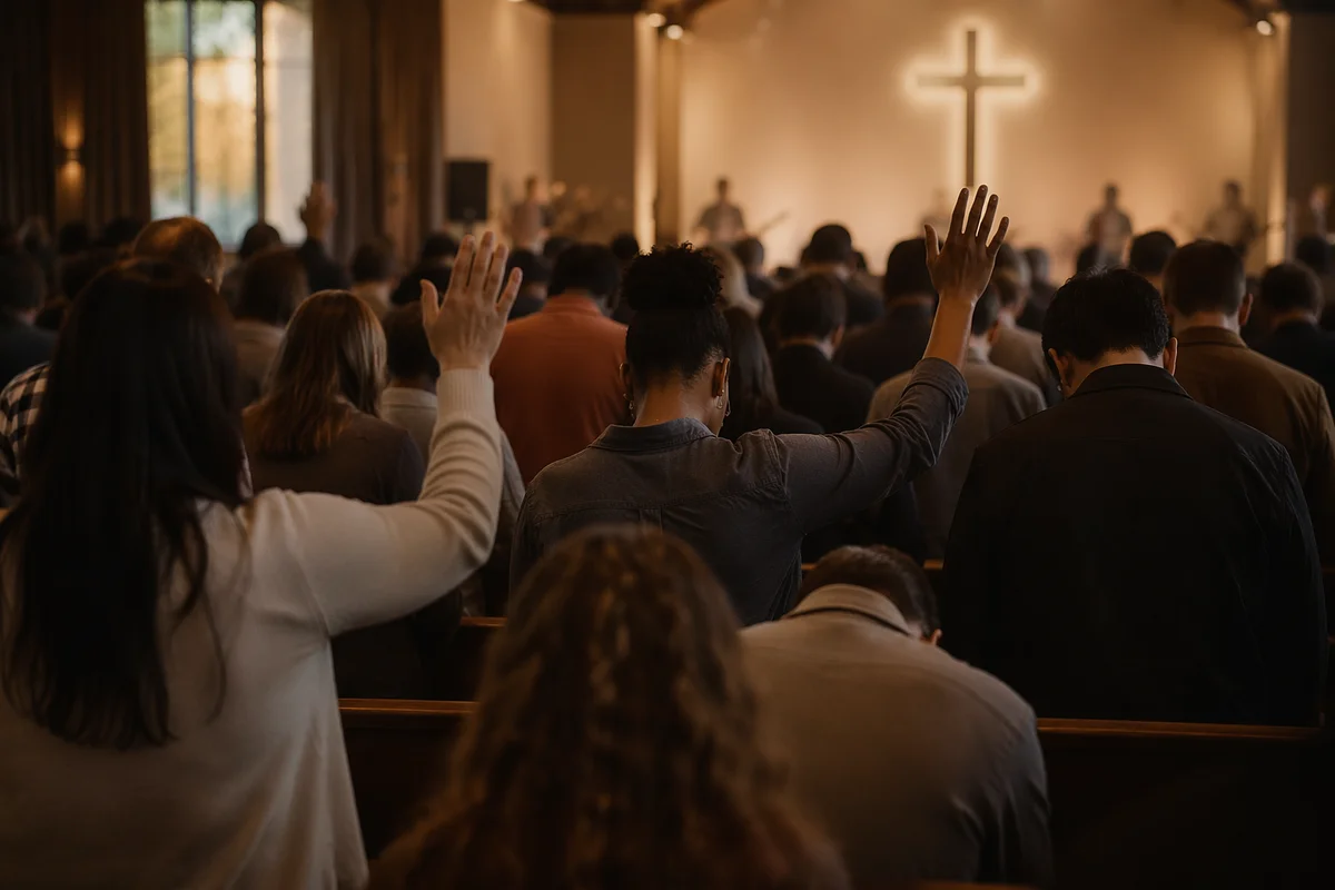 Congregation in Quiet Deep Worship