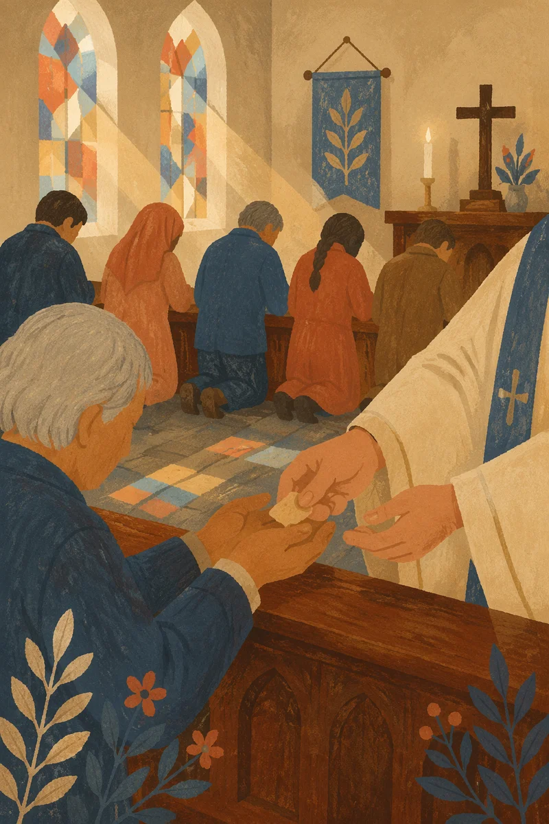 Reverent Communion at Chapel Kneeling Rail