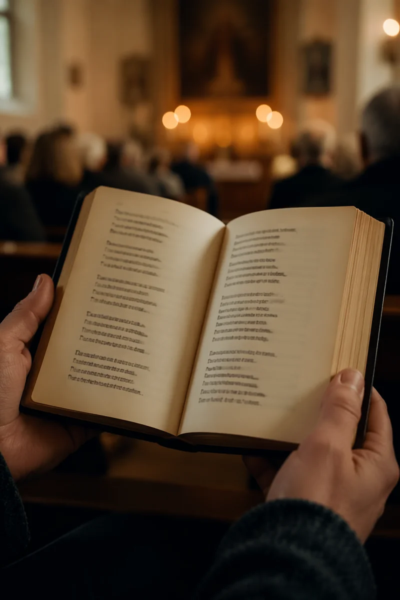 Open Hymnal During Congregational Worship
