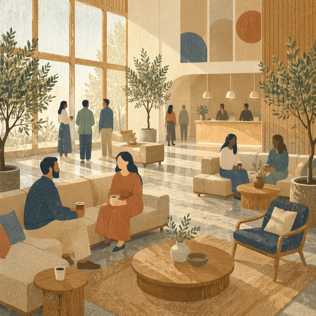 Contemporary Church Lobby Lounge Interior Design