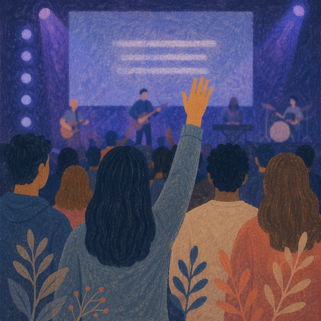 Contemporary Worship Screen in Modern Church