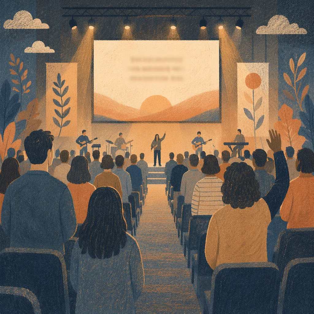 Contemporary Worship Projection Screen in Church