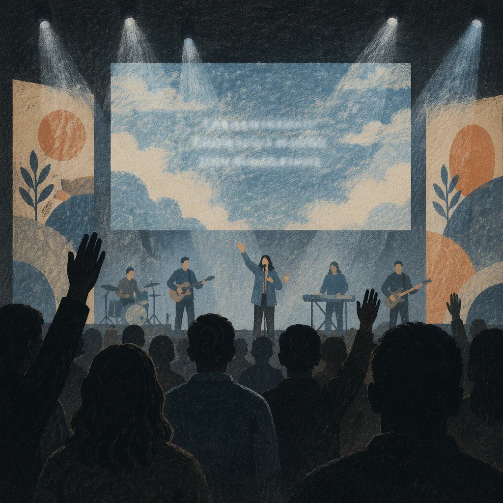 Contemporary Worship Projection Screen in Church