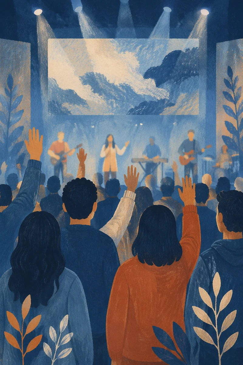 Contemporary Worship Projection in Modern Auditorium