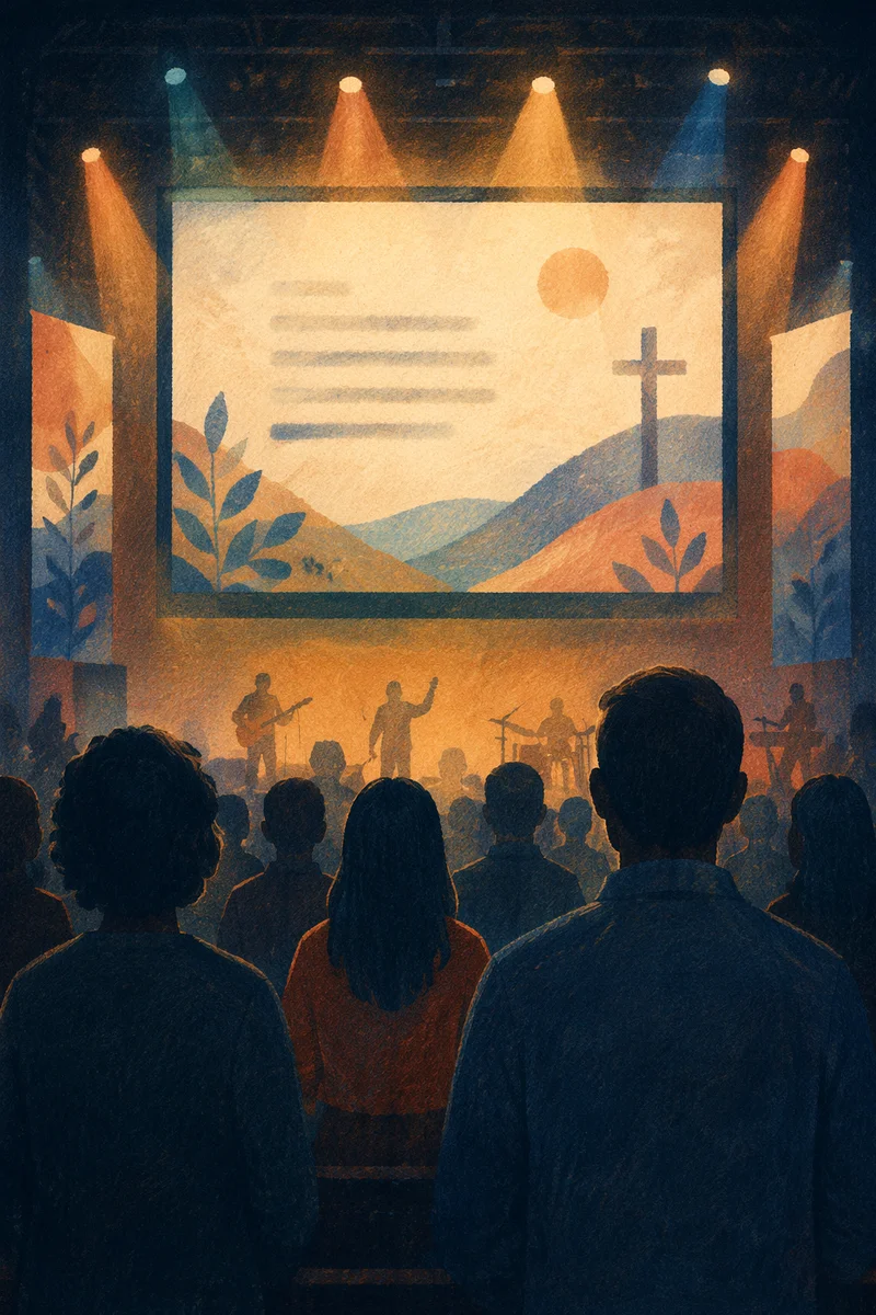 Contemporary Worship Projection Screen in Church