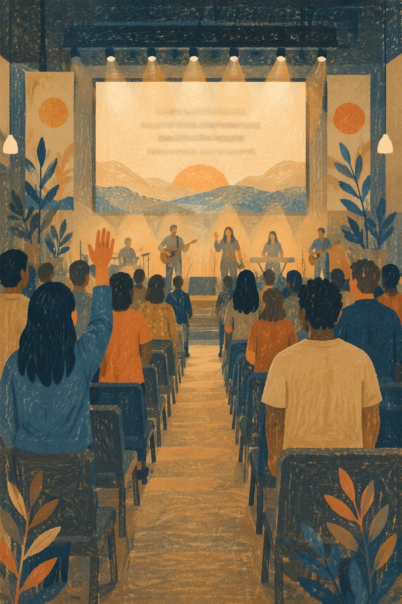 Contemporary Worship Projection Screen in Church