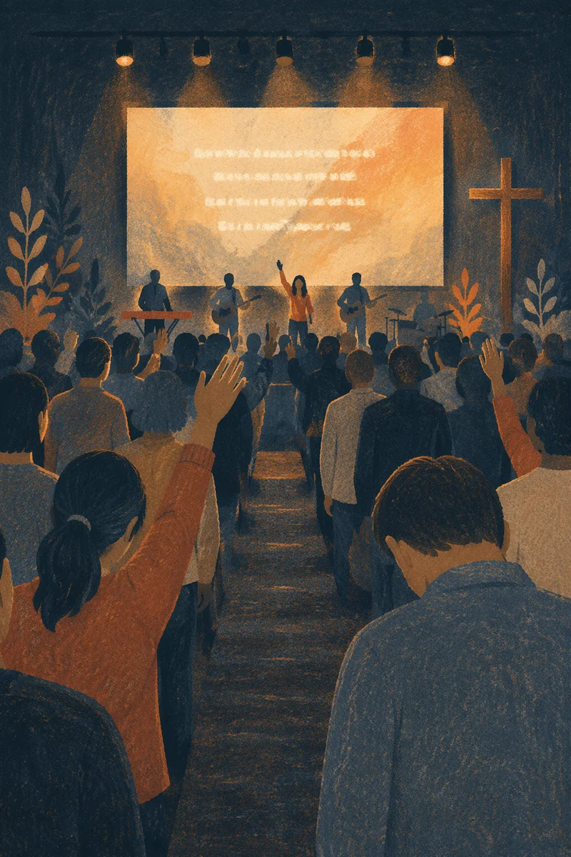 Contemporary Worship Projection in Church Auditorium