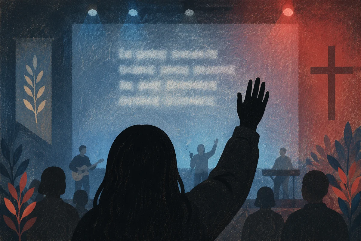Contemporary Worship Projection in Reverent Auditorium