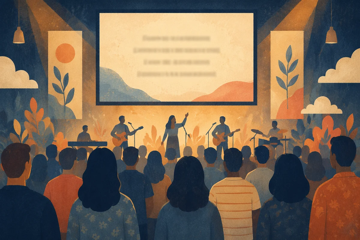 Contemporary Worship Screen in Church Auditorium
