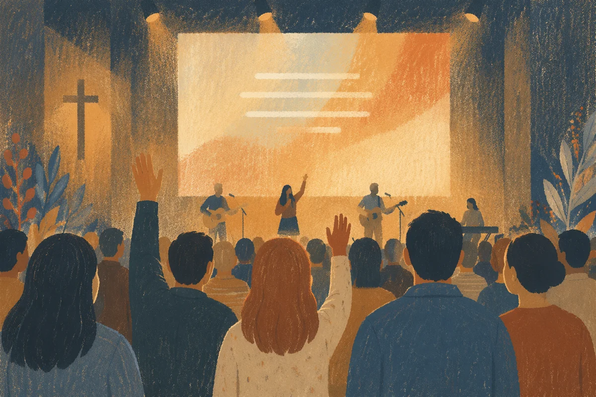 Contemporary Worship Projection in Modern Church