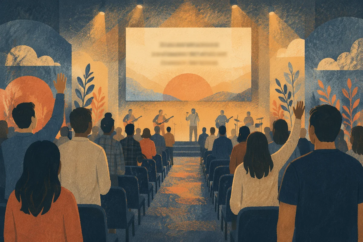 Contemporary Worship Projection Screen in Church