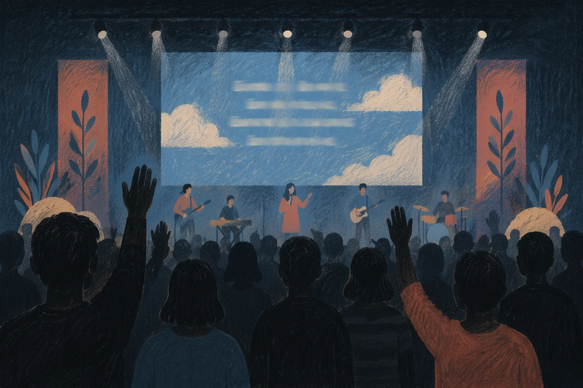 Contemporary Worship Projection Screen in Church