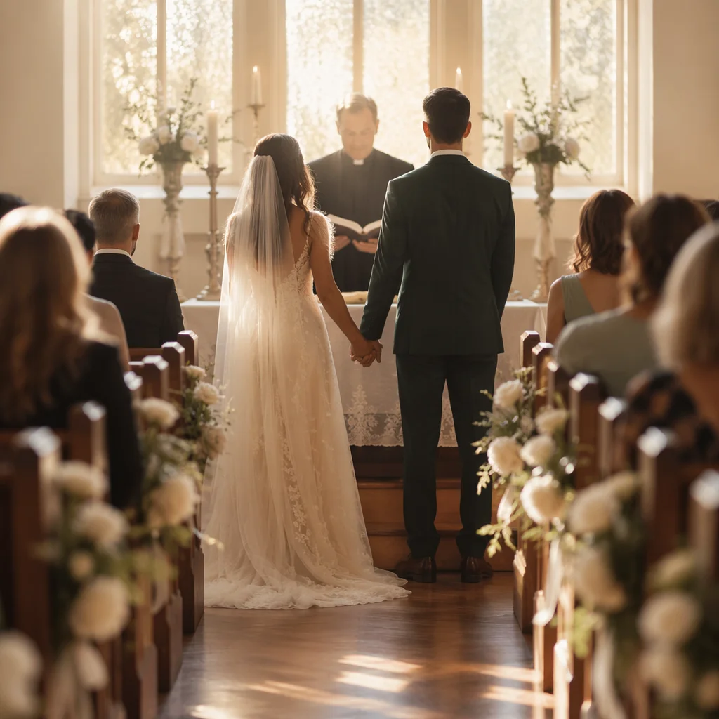 Wedding Vows at Church Altar