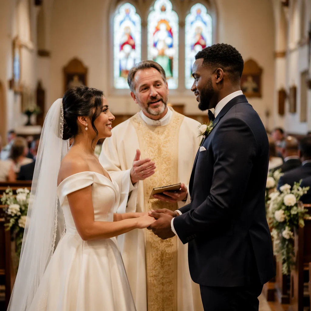 Wedding Vows at Church Altar