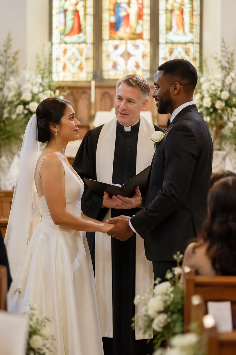 Wedding Vows at Church Altar