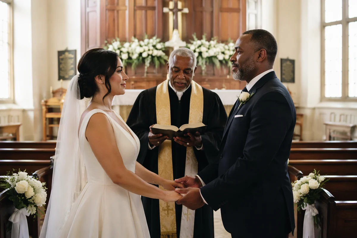 Bride and Groom Exchanging Vows