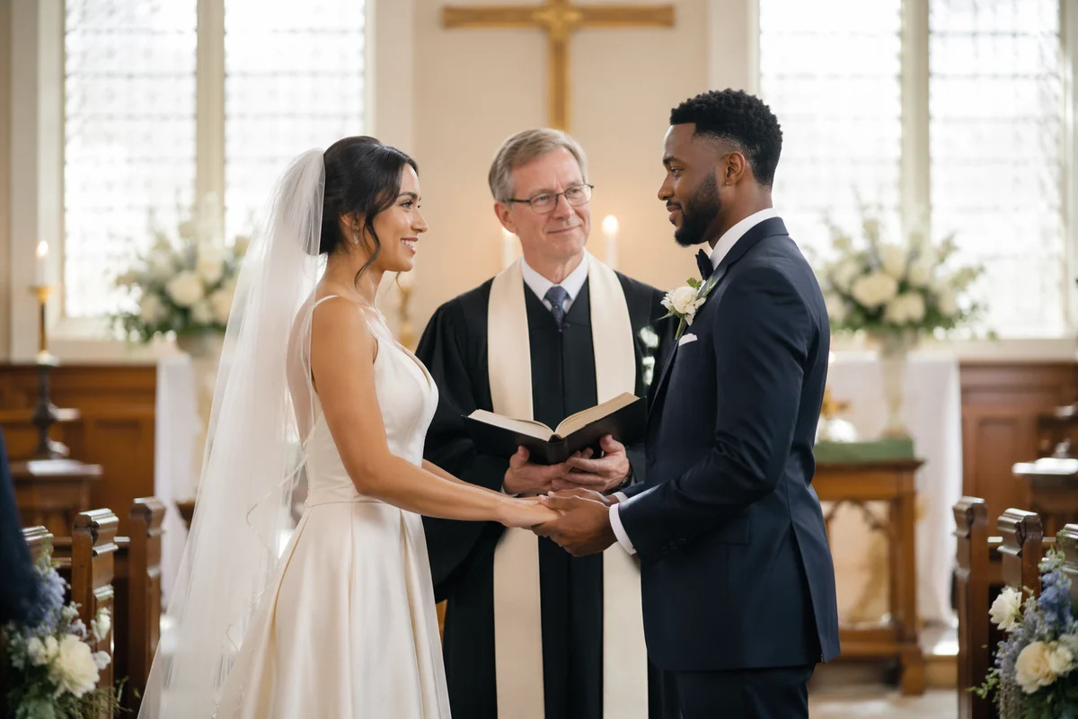 Wedding Vows at Church Altar