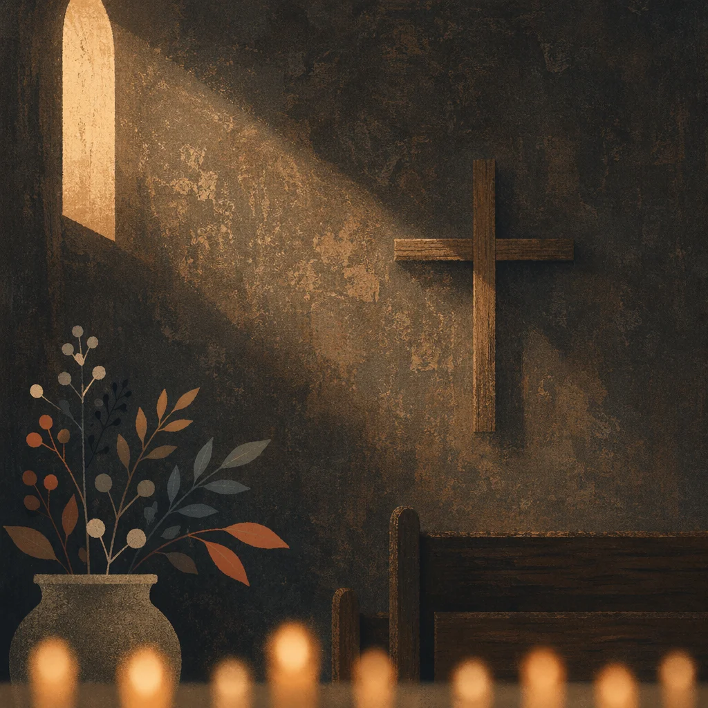 Moody Textured Chapel Wall With Subtle Cross