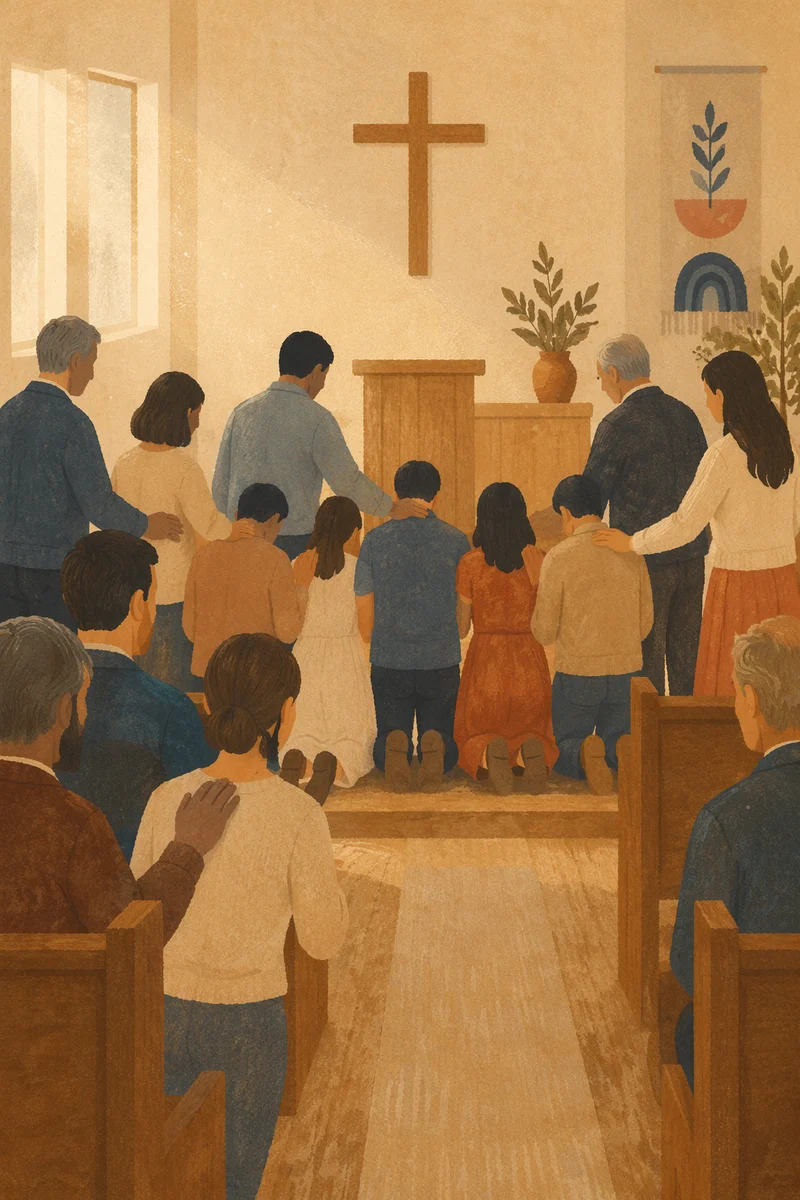 Deacon Commissioning Prayer in Church Sanctuary