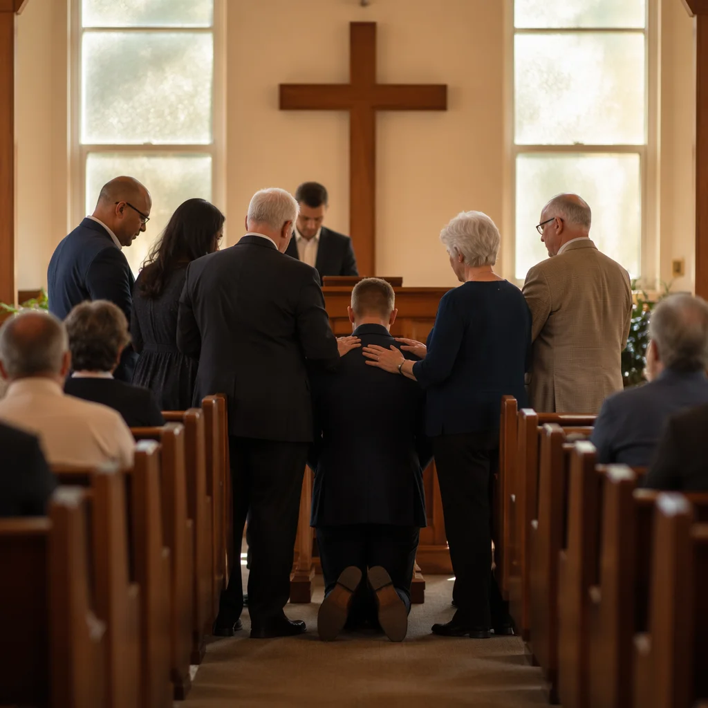 Deacon Commissioning Prayer in Church Sanctuary