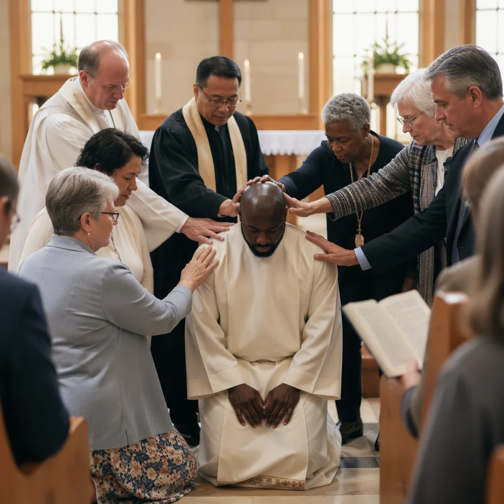 Deacon Commissioning in Contemporary Church Sanctuary