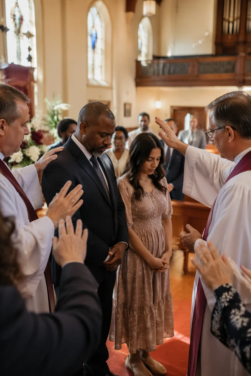 Blessing Over Two Deacons in Sanctuary