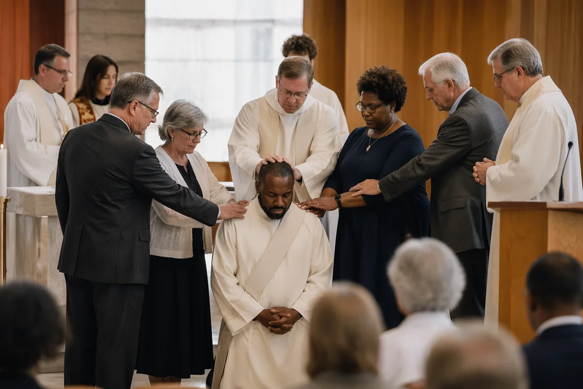 Deacon Commissioning Prayer in Bright Sanctuary