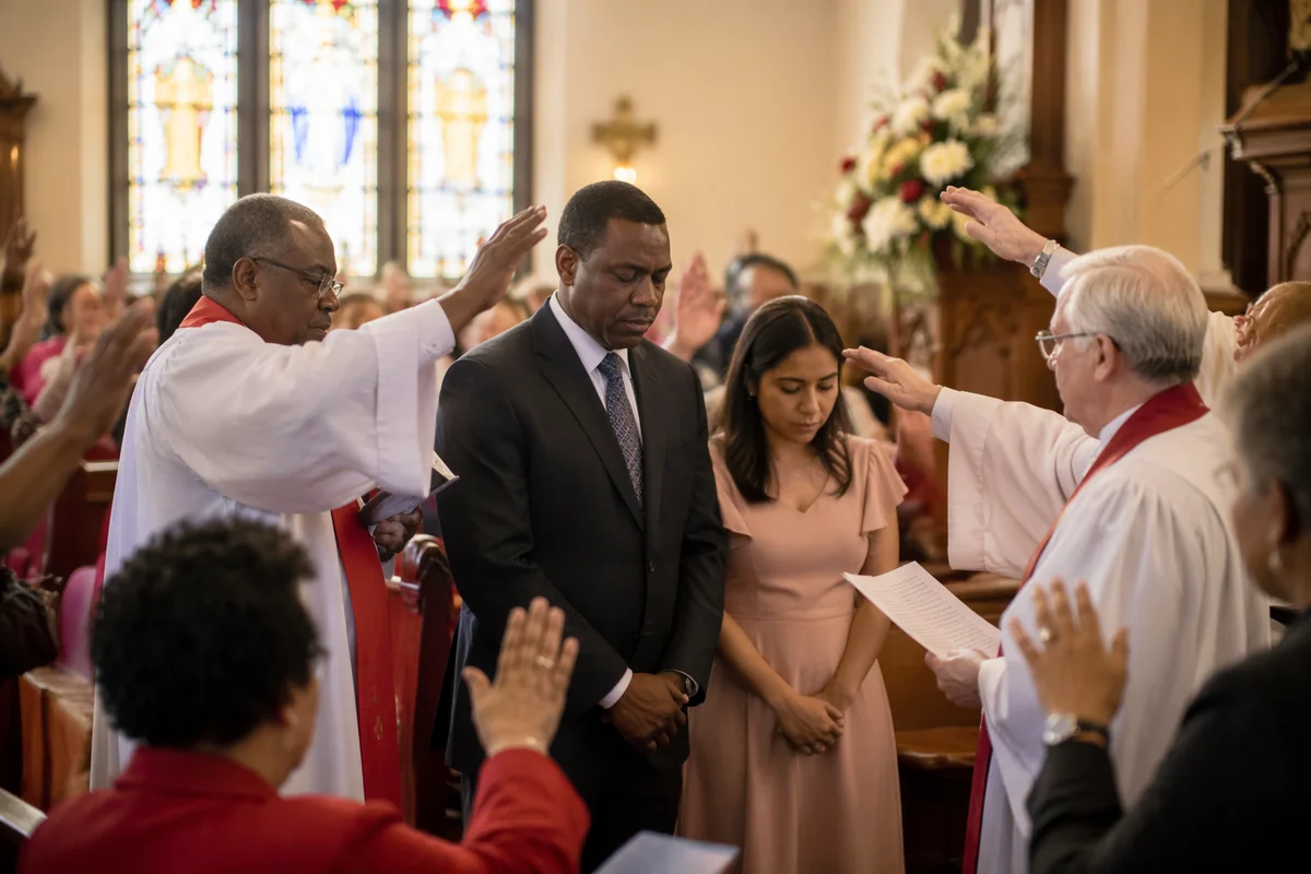 Deacon Commissioning in Traditional Church Sanctuary