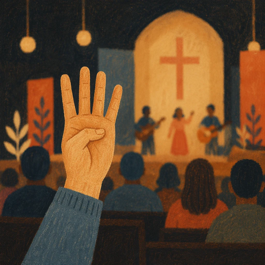 Sign Language Worship Hand in Sanctuary