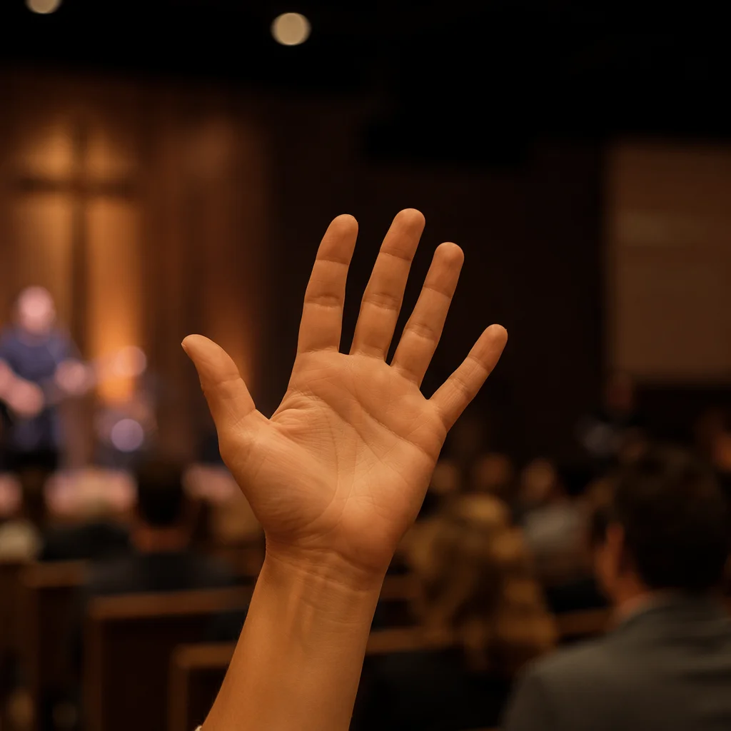 Open Palm Sign Language in Church
