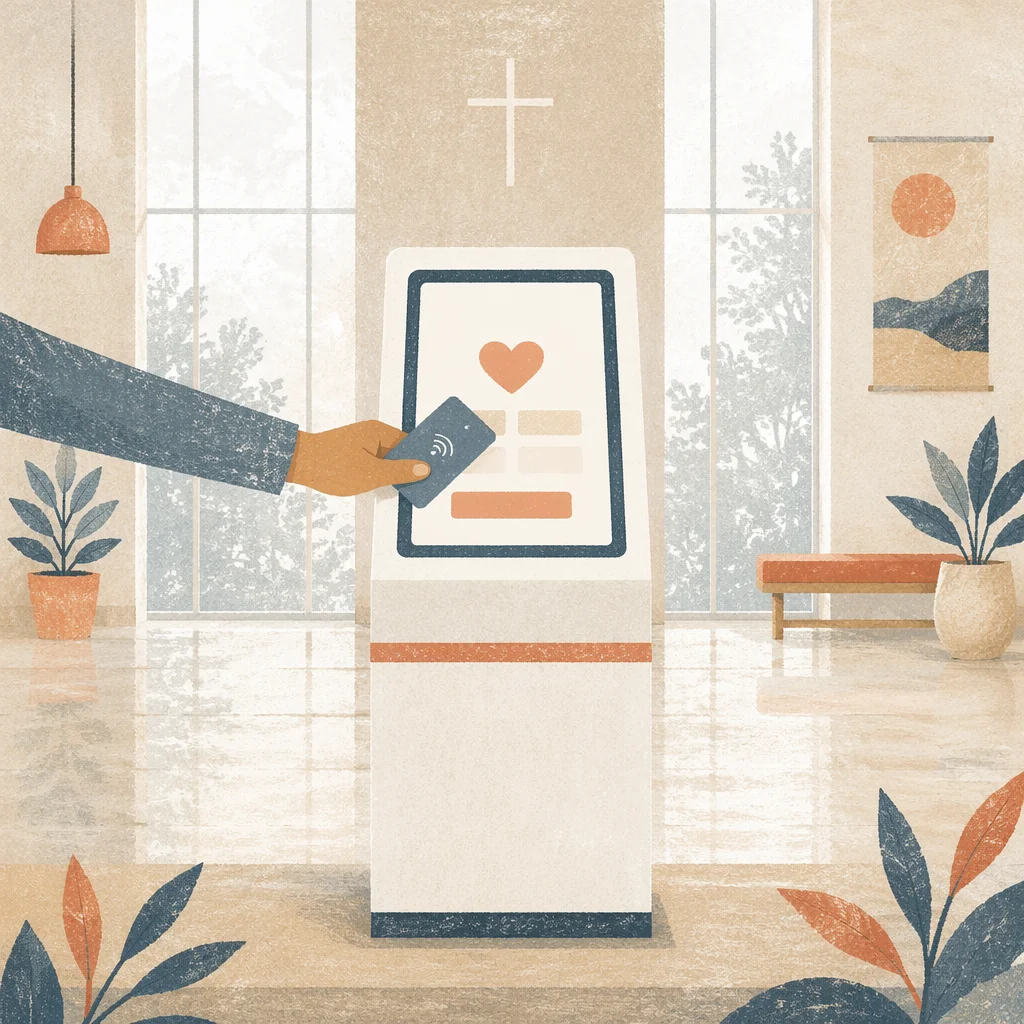 Digital Giving Kiosk in Church Lobby