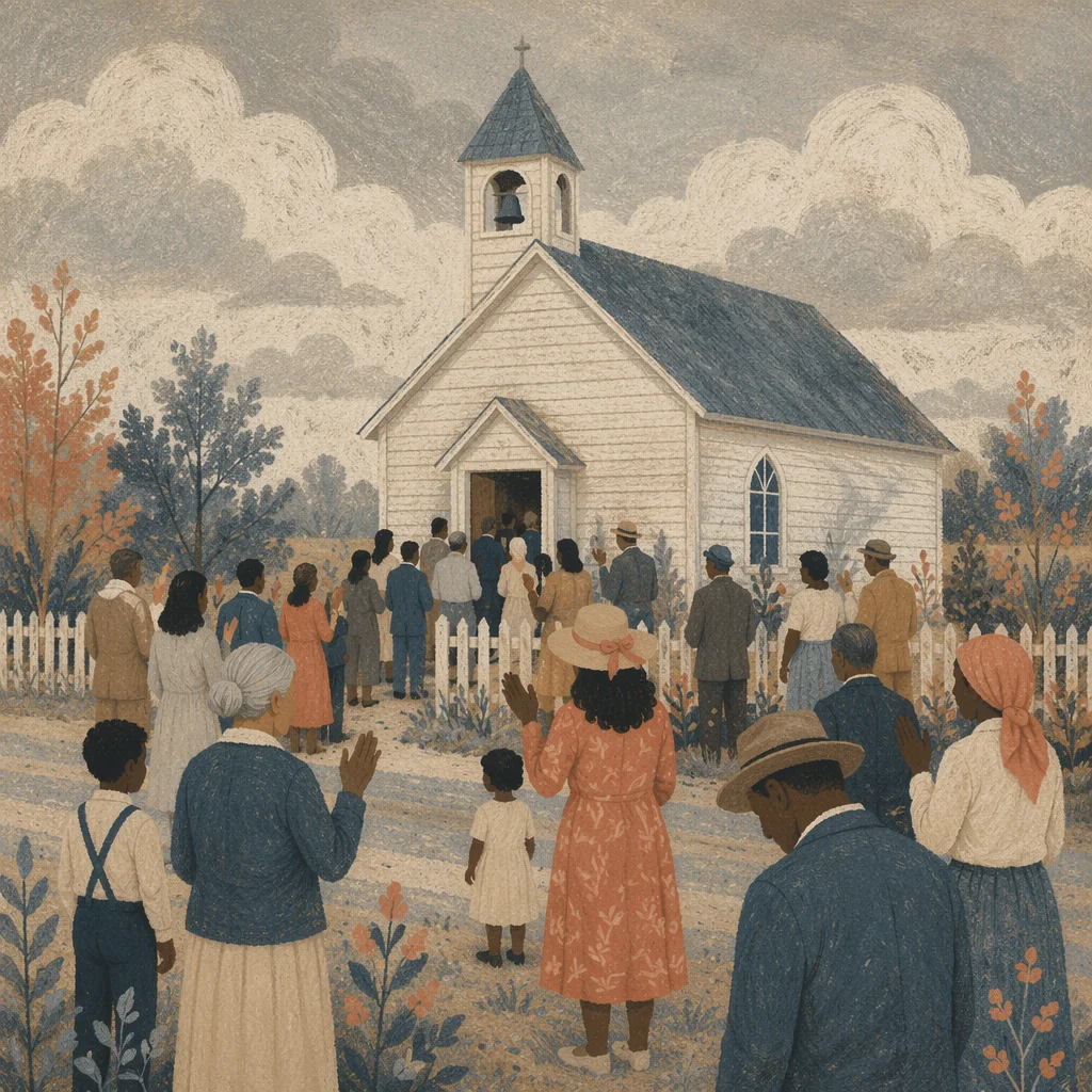 Diverse Congregation Worshiping at Rural Chapel