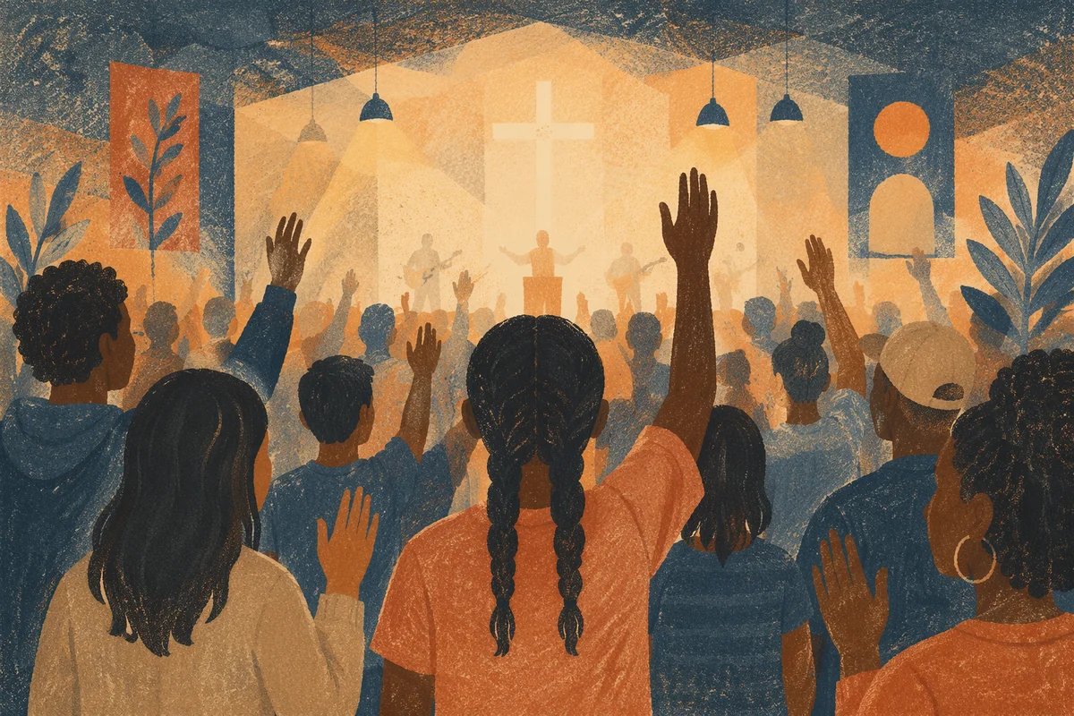 Diverse Congregation Worshiping in Warm Sanctuary