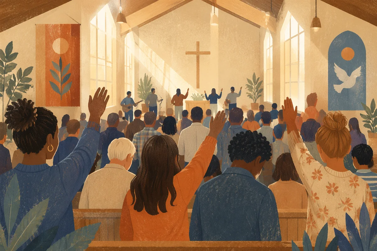 Diverse Congregation Worshiping in Morning Chapel